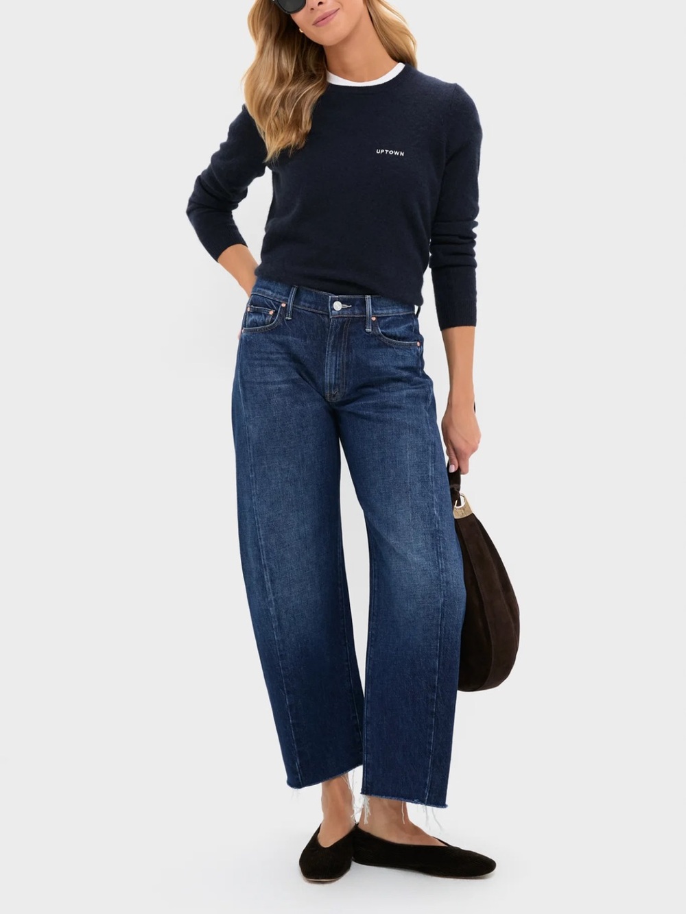 MOTHER Wide-Leg Dark Indigo Jeans